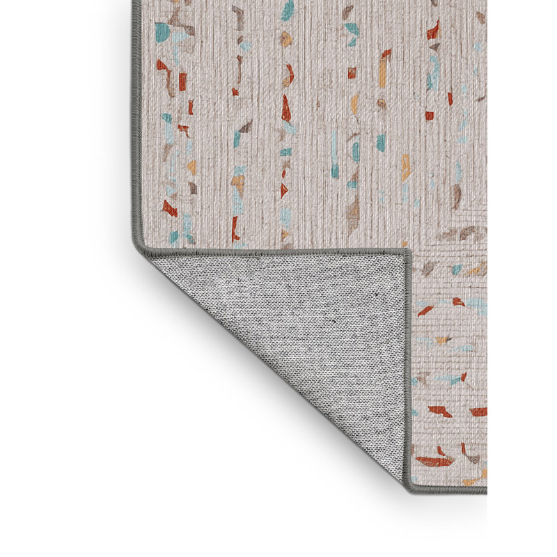 Machine Washable Gray Area Rug, Square 3'