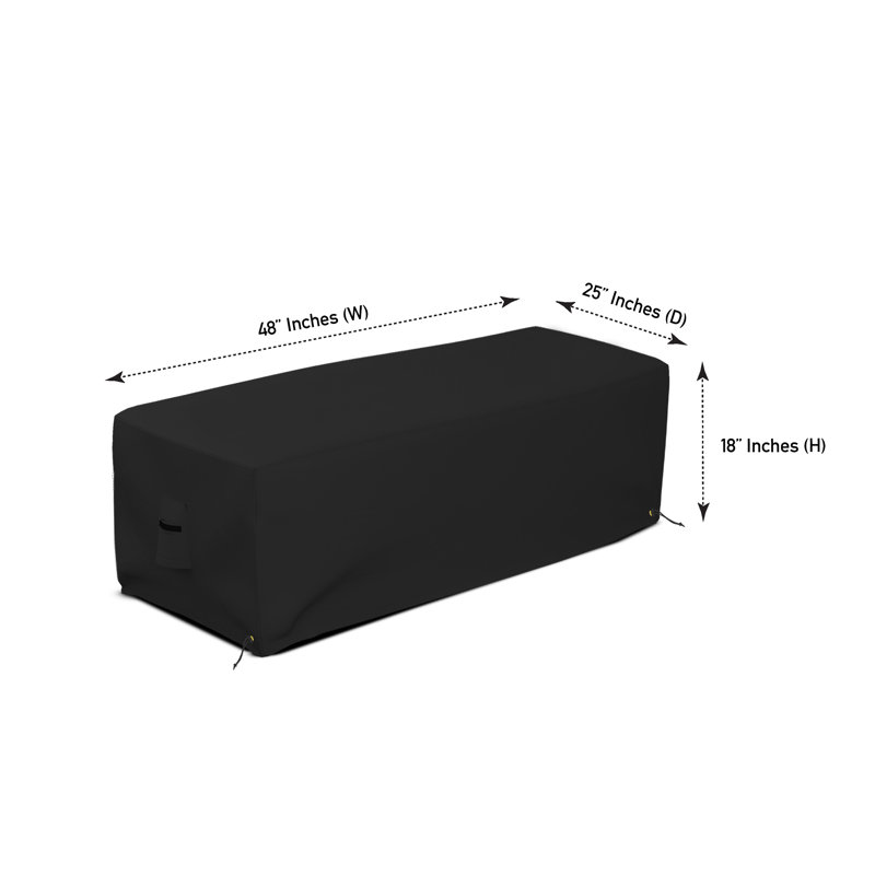 High Density Multipurpose Outdoor Rectangular Fire Pit Cover, Durable & UV-Resistant Waterproof Cover, 18" H x 48" W x 25" D