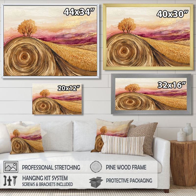 Doshia - Landscapes Wall Art, H 24 po x l 32 po, Impression encadrée flottante, Crème, crème