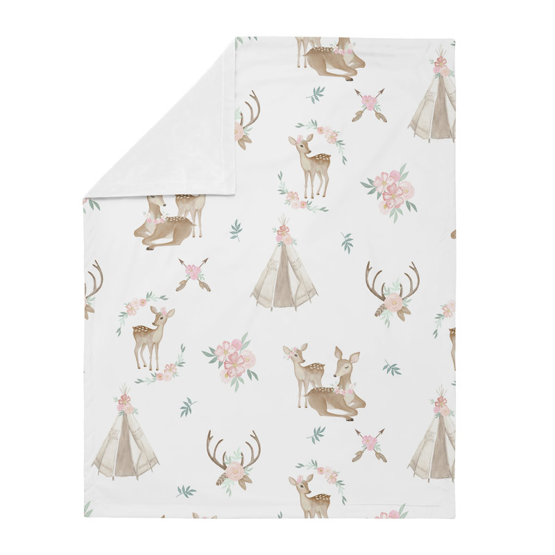 Deer Floral Security Baby Blanket