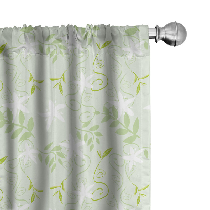 Floral Semi-Sheer Rod Pocket Curtain Panels, 28" x 84"