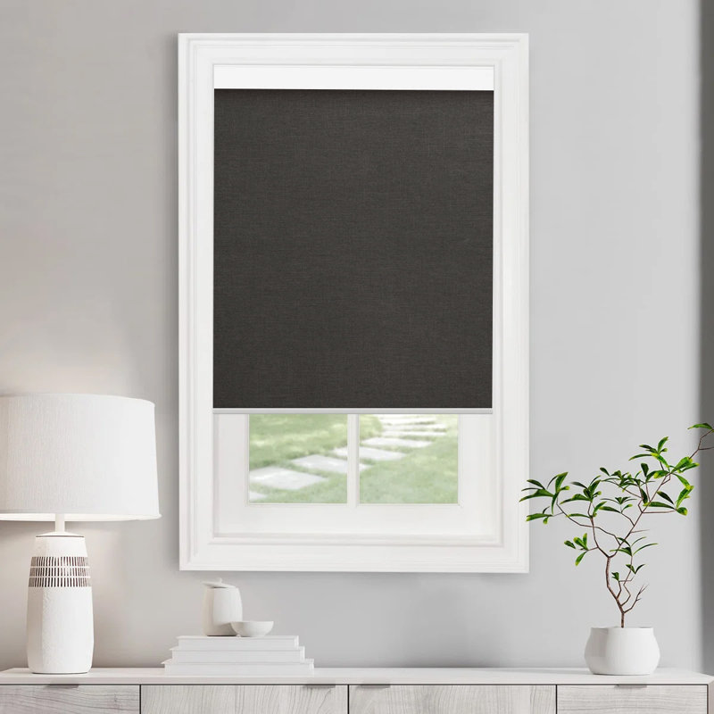 Rideau roulant occultant motorisé sans perçage, Blanc, L 34 po x L 72 po