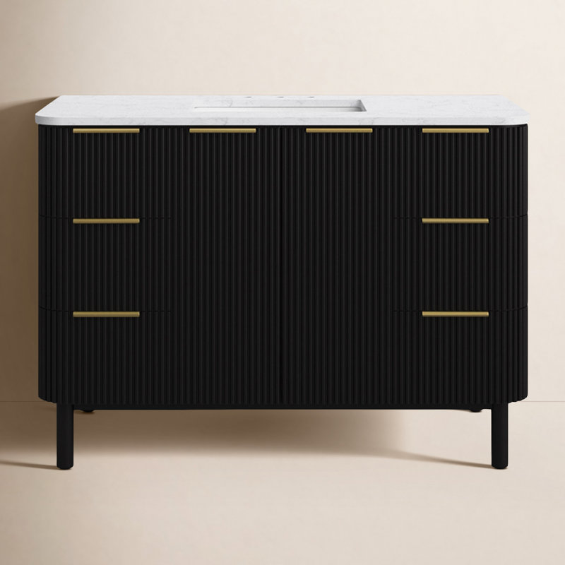 Meuble-lavabo simple 45 "Nova, Bouleau noir