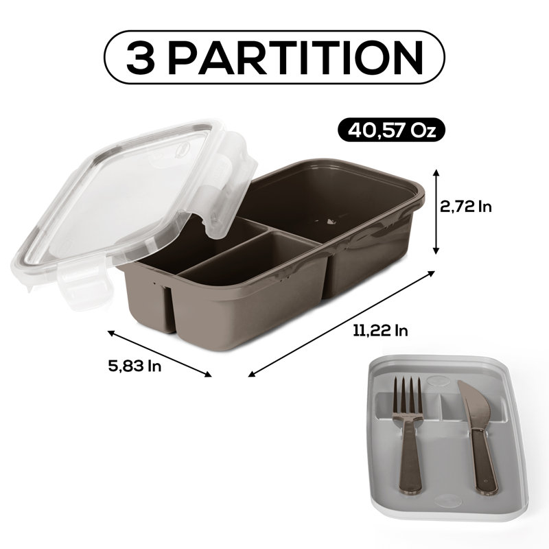 Clydell 40.57oz. Food Storage Container, Gray