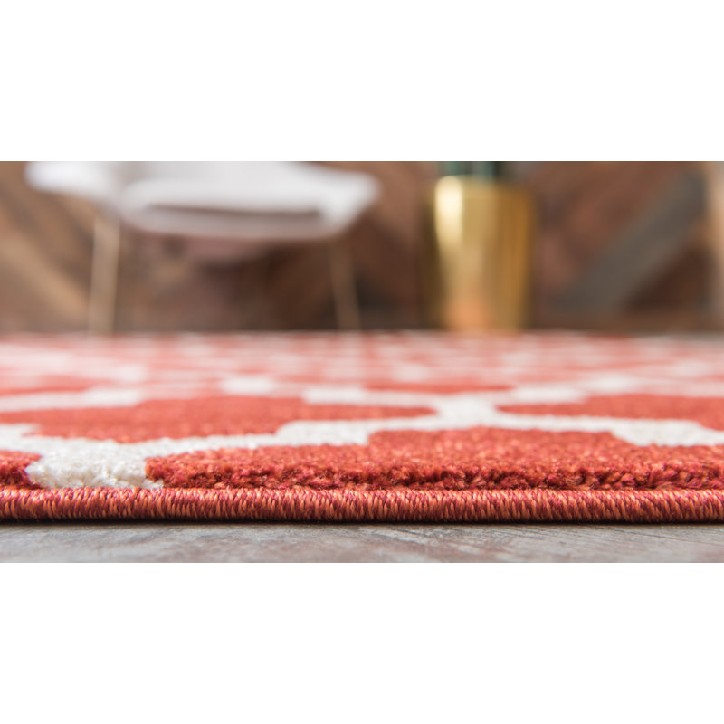 Tapis à motif géométrique crème Molly, Rond 6 pi 1 po