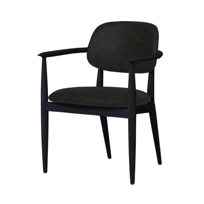 Chaise Slow de Space Copenhagen, Chêne noir, Mélange Divina 170