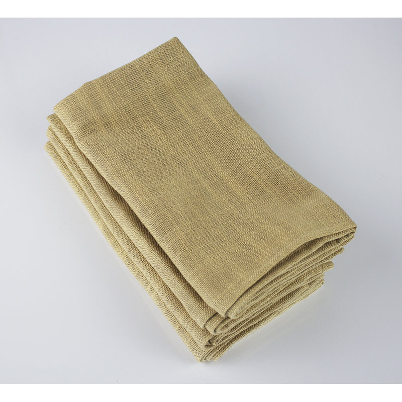 Ensemble de 4 serviettes en tissu bourgogne, Beige