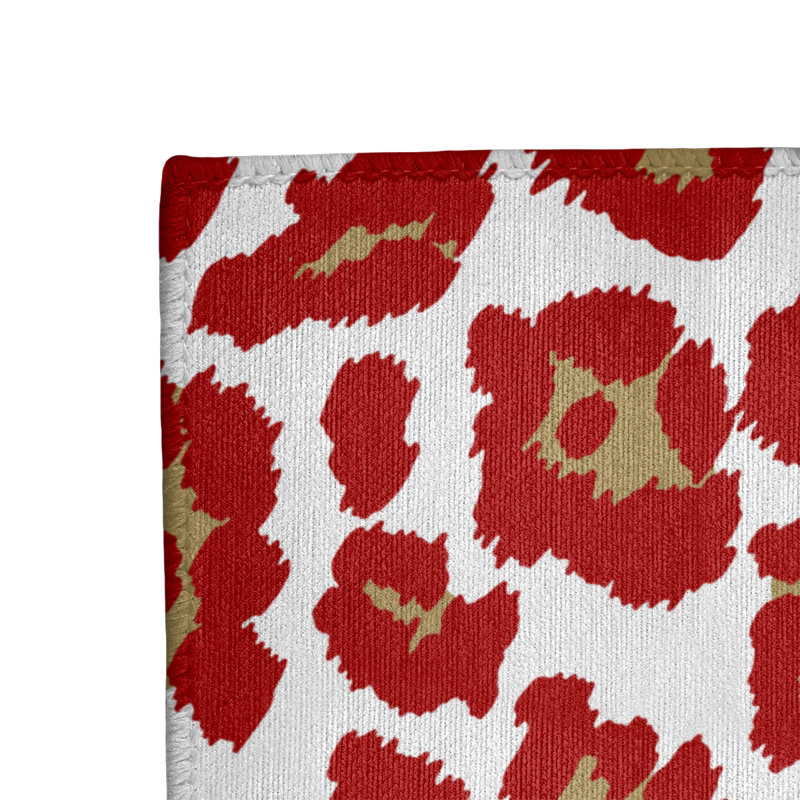Imprimé animalier blanc/rouge/jaune Tapis décoratif, Rectangle 8 pi x 10 pi