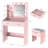 Vanity Table Set with Large Mirror and Cushioned Stool for Bedroom-1701288410