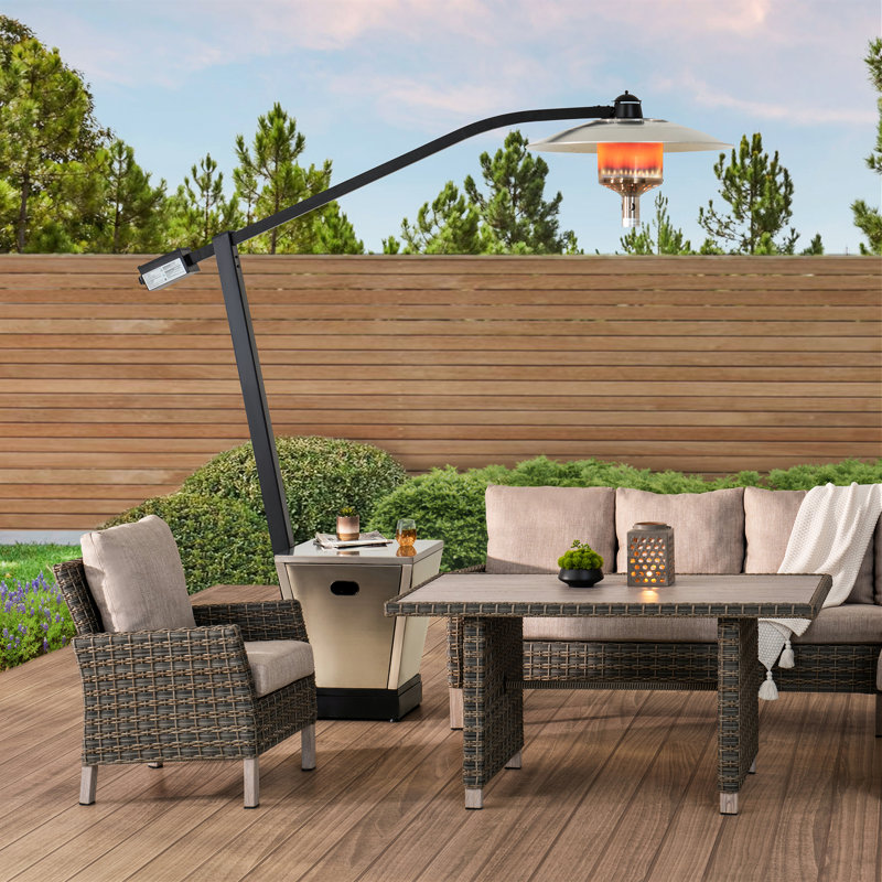 SUNJOY Cartwell 45,000 BTU Outdoor Offset Propane Heater with Adjustable Temperature Control, Stainless Steel Burner, and Safety Auto Shut-Off for Patio and Backyard Use