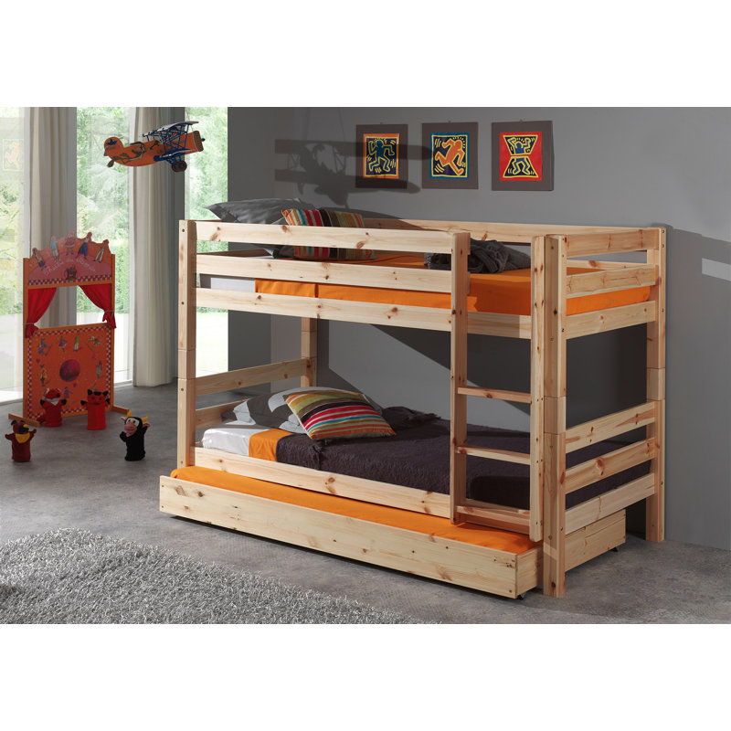 Pino bunk bed with drawer, 90 x 200cm, Natural