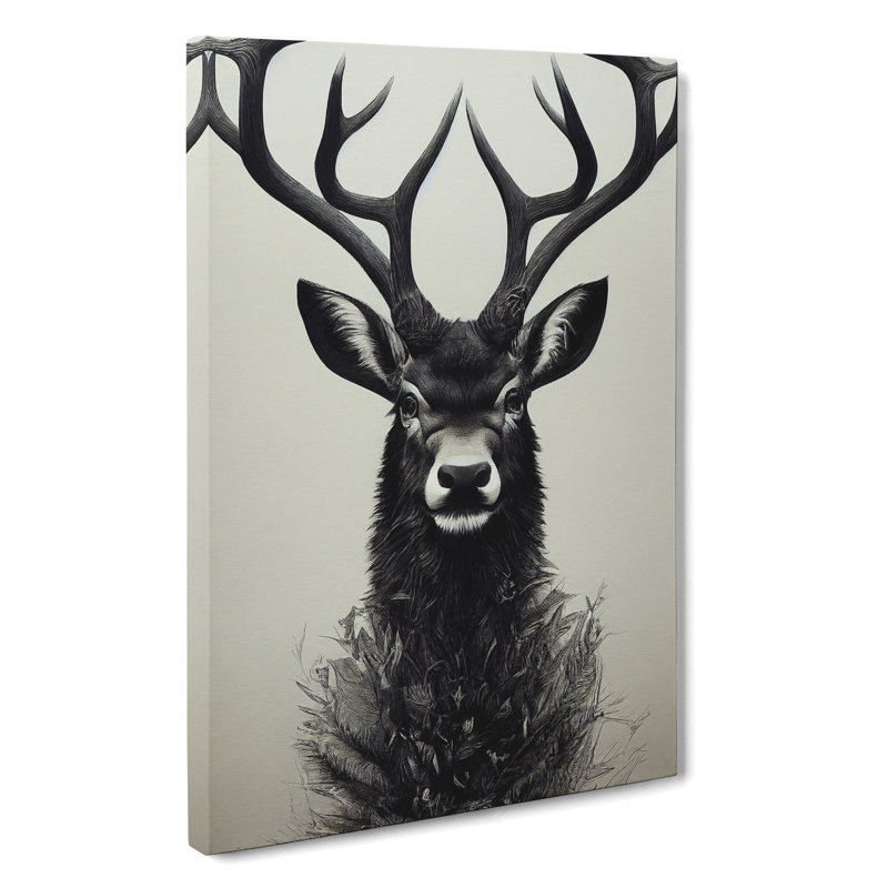 XC1022-156X A Stag - Wrapped Canvas Print, 50cm H x 35cm W x 3cm D