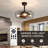 19" Caged Ceiling Fan W/light, W/hanging Rod, Flush Mount W/4 Bulbs.