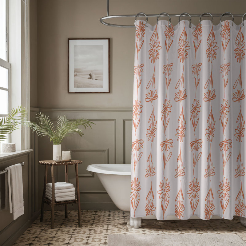 Rideau de douche standard 1 pièce Bloom, H 74 po x l 71 po
