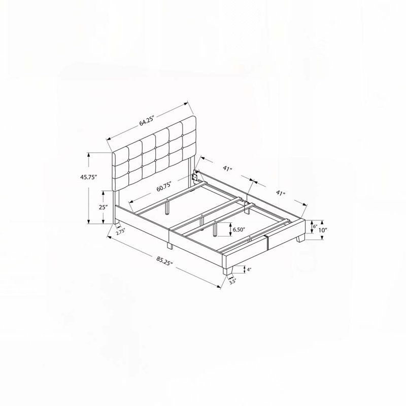 Lit plateforme tapissier Boucle