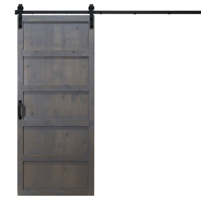 84'' Solid Wood Paneled without Installation Hardware Kit Barn Door