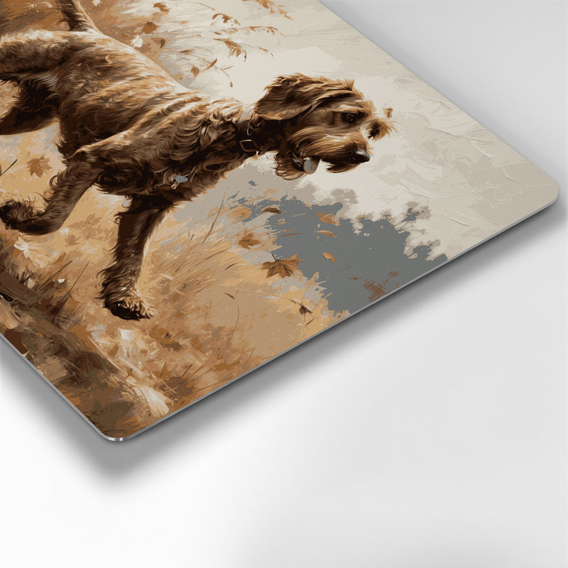 «Dogs Wirehaired Pointing Griffon», art mural en métal brun, H 12 po x l 18 po