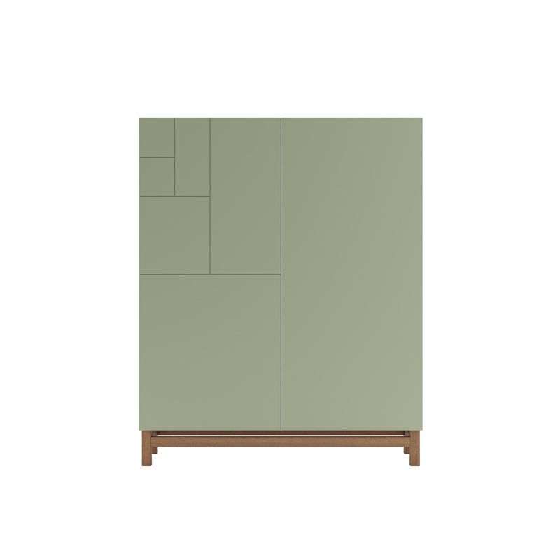 18 Pair Shoe Storage Cabinet, Green/Noyer