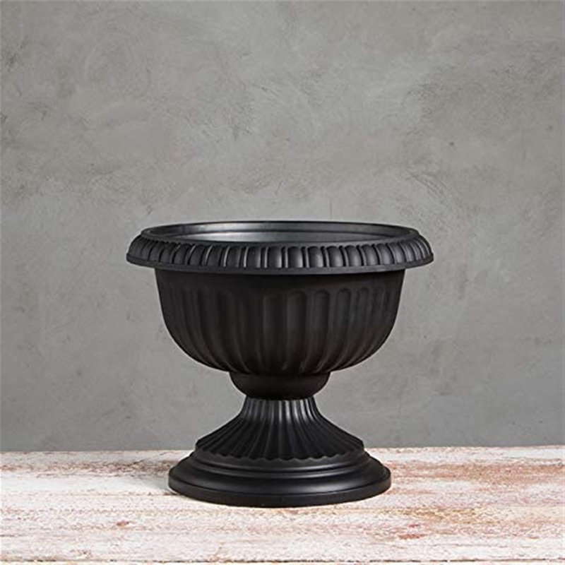 Antonie Urn Planter, 14.5" H x 18" W x 18" D, Black