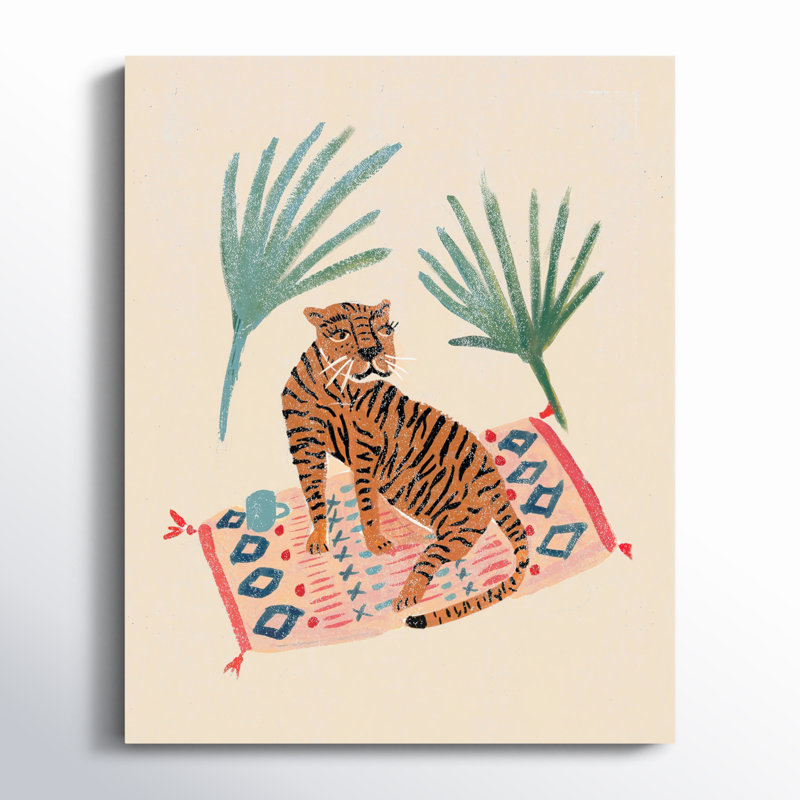 Reproduction de tigre sur toile, H 20 po x l 16 po x P 1,25 po
