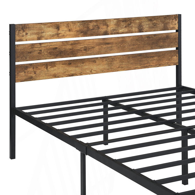 King Size Bed Frame, Metal Platform Bed with Under Bed Storage