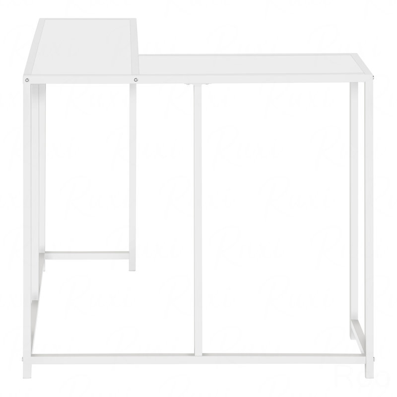 Narrow Console Table, Accent Entryway Corner Living Room Bedroom, White Laminate White Metal Contemporary Modern, White