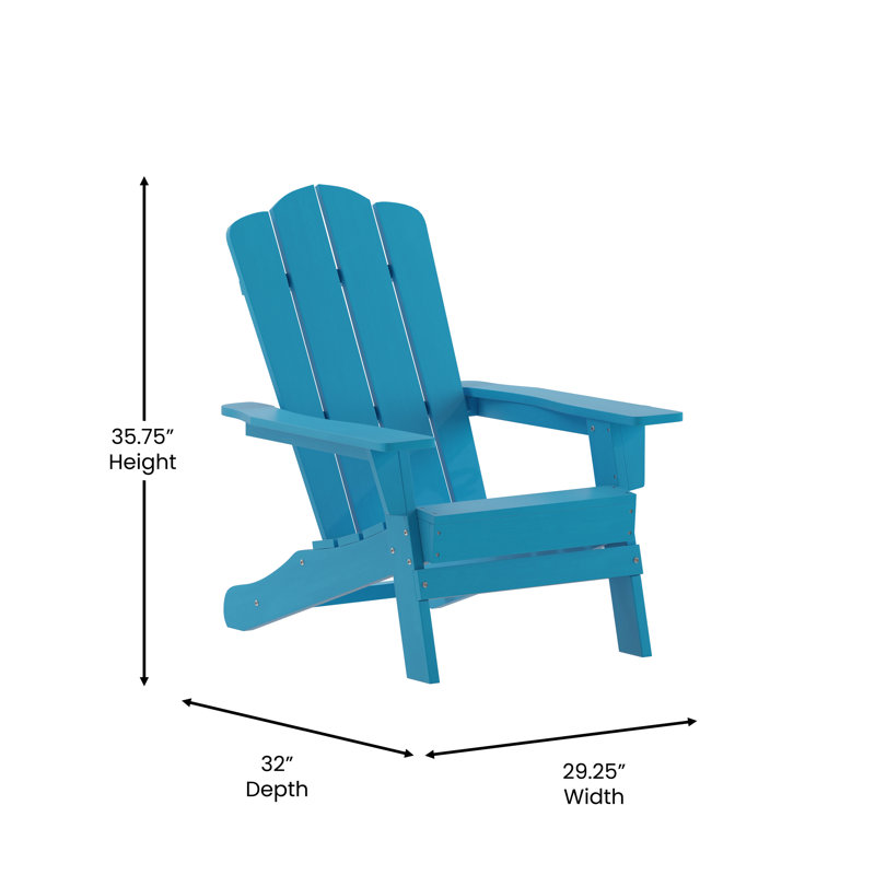 Ayleah Commercial All-Weather Adirondack Chairs with Cupholders, Blue