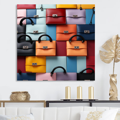 Colorful Fashion Handbags Pattern I - Fashion Bag Wall Art