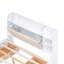 Grand lit plateforme en bois avec tête de lit avec rangement, tablettes et 4 tiroirs, blanc