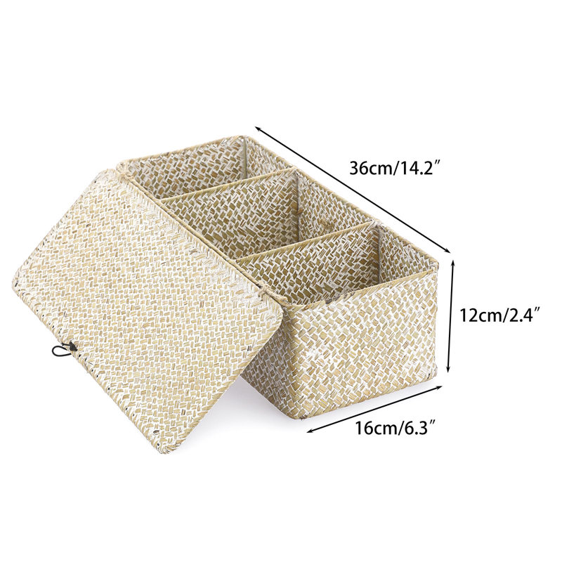 Bay Isle Home Amanraj Rattan Decorative Basket, White Wash