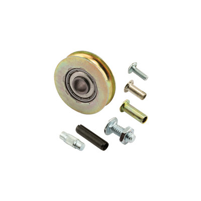 Ensemble de remplacement de rouleau de porte de patio FHC D1796, matériau de roue en acier, type de rouleau concave, diamètre de rouleau de 1-1 / 4 po, finition de roue dichromate
