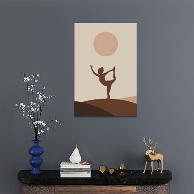 Boho Yoga, art mural, images zen spirituelles, toile, méditation, yoga, peinture paisible, décorations d'art moderne encadrées pour salle de bain, salon, bureau, 16 x 24 po