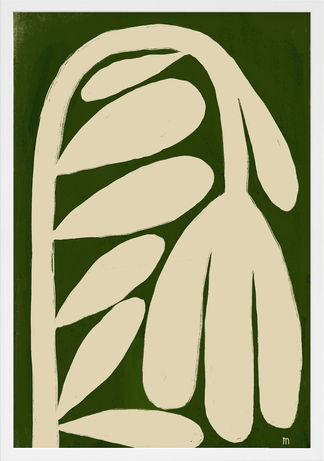 Tulip Painting, 25" H x 17.5" W x 1.25" D, White