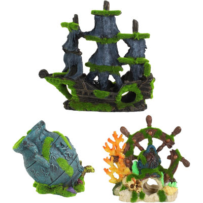 Aqua-flora 3-piece Pirate Aquarium Decoration Bundle