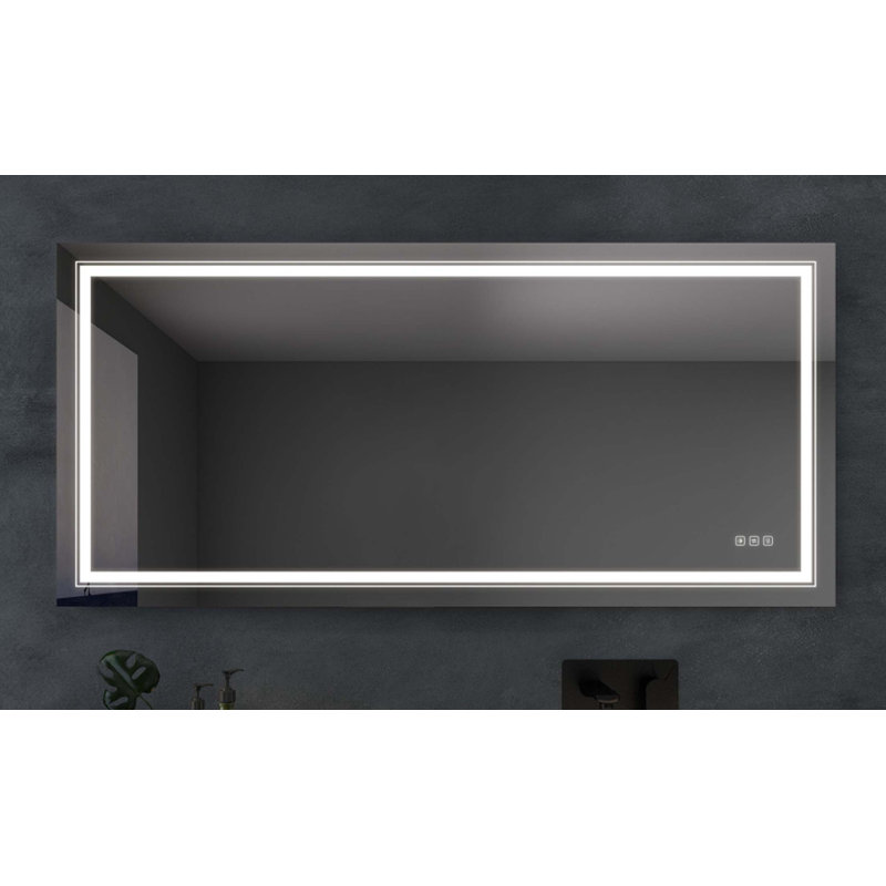 Miroir anti-buée avec bouton, 28 po x 60 po