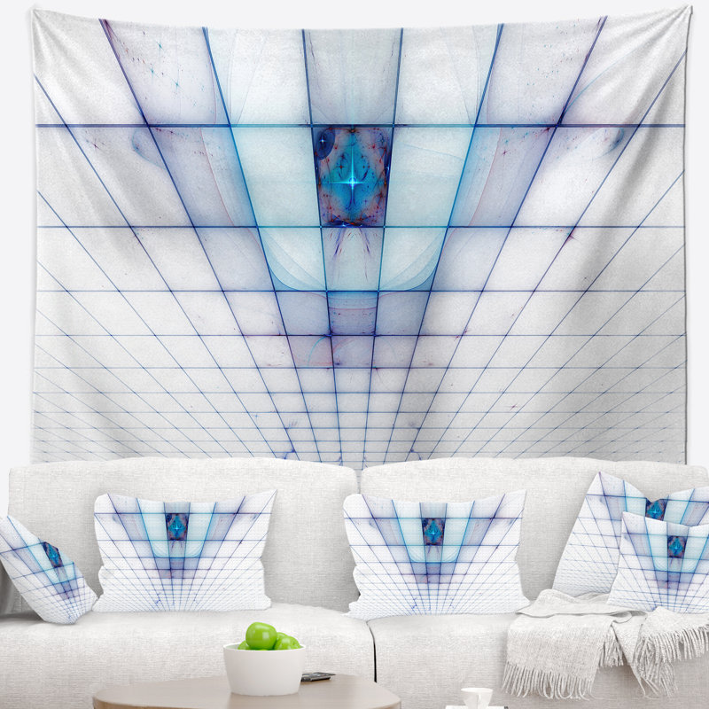 Tapisserie de grilles de protection pour le laser abstract blue light, H 32 po x l 39 po