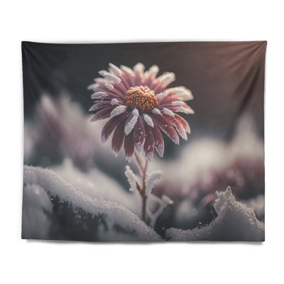 Polyester - marguerite en fleurs en hiver I - tapisserie