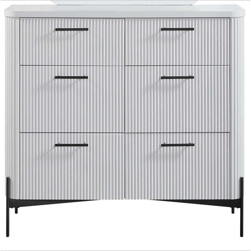 Commode 6 tiroirs, Blanc