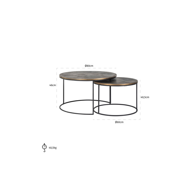 Tulum 2 - Piece Nesting Coffee Table Set