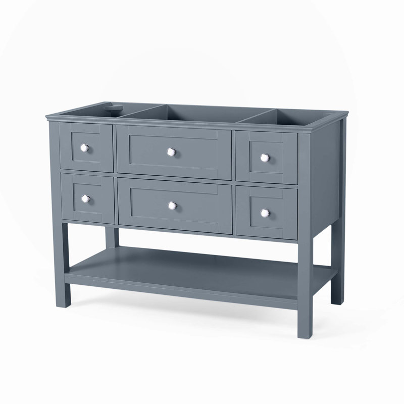 Meuble-lavabo moderne sans lavabo, 48 po, Gris