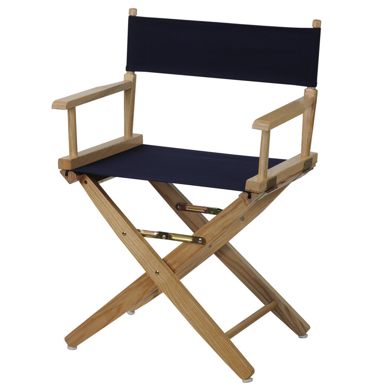 Chaise de réalisateur pliante Oktan, Bleu marine, Chêne mission
