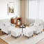 Upholstered Armchair with Footstool-709766326