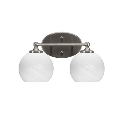Barre de salle de bain Capri Light avec verre de marbre blanc de 5,75 po