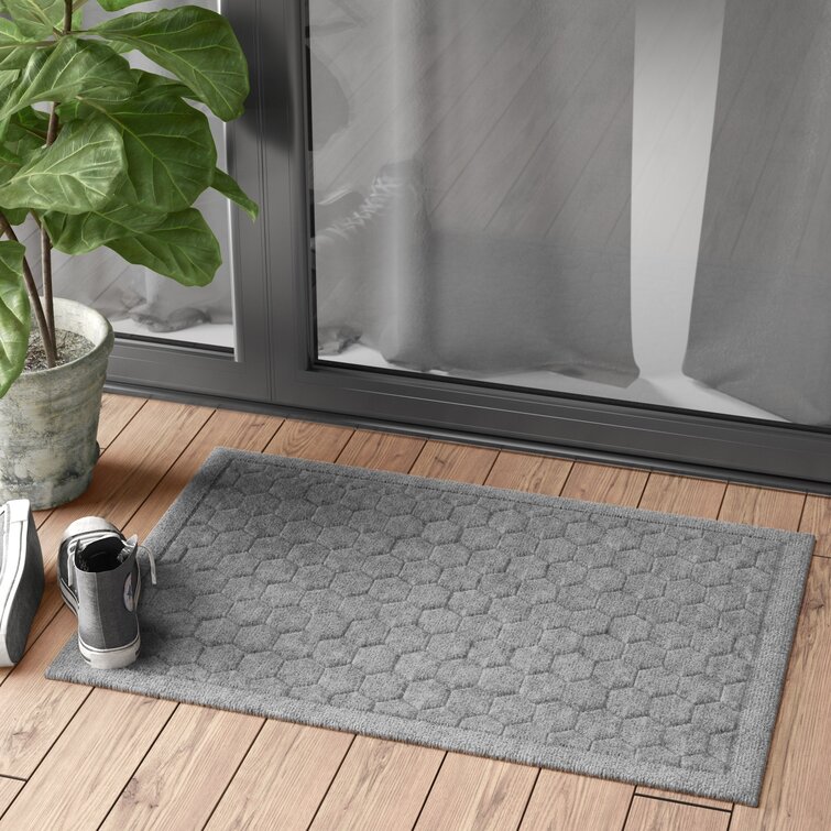 Waterhog Deanna 3'x5' Indoor/Outdoor Door Mat Matterly Mat Size: 22 W x 60 L, Color: Medium Gray