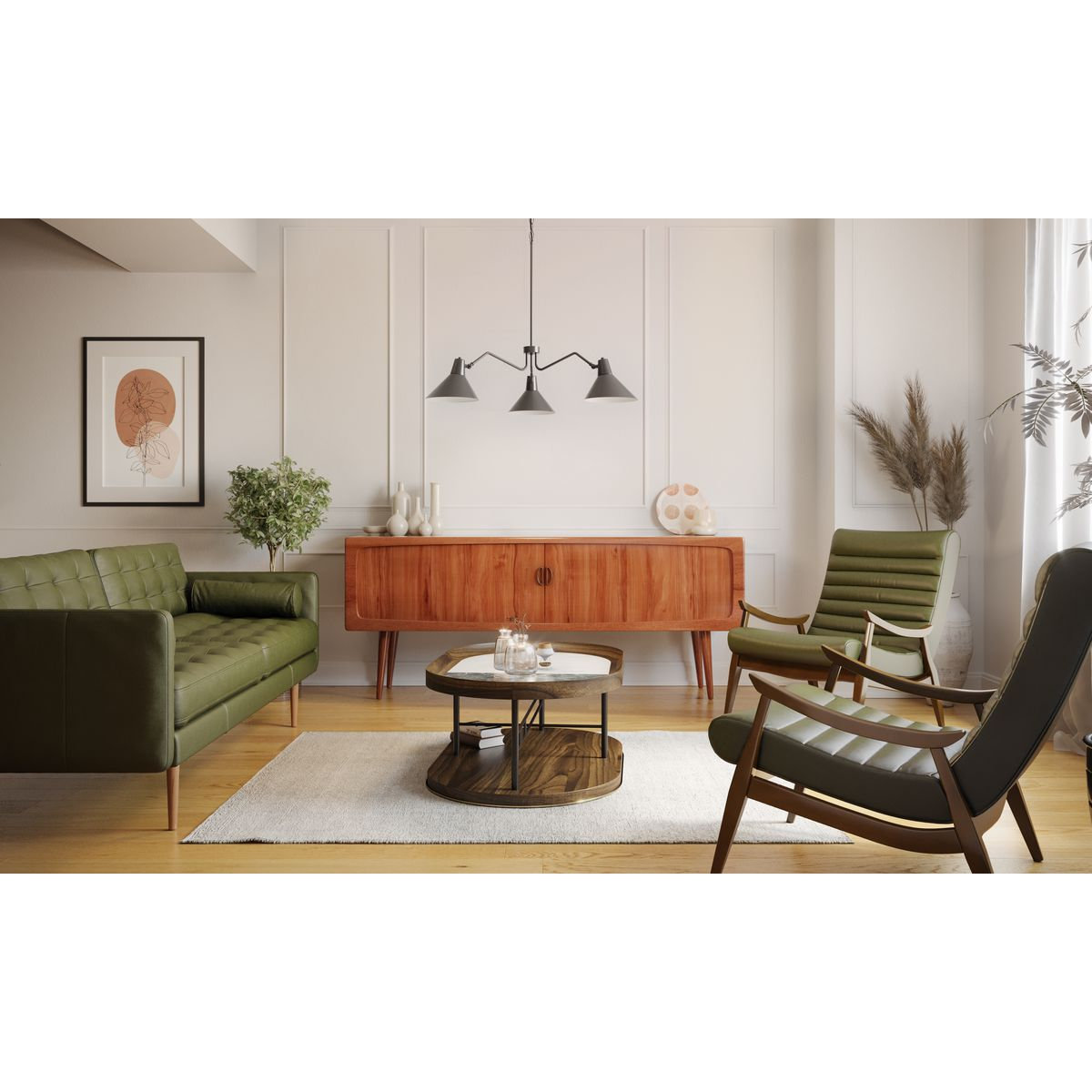 3 - Light Dimmable Chandelier, Matte Black, Black