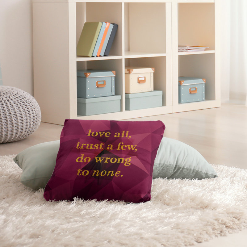 Coussin intérieur / extérieur Do No Wrong, H 26 po x l 26 po, Spinelle / or