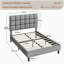 Size Modern Upholstered Bed Frame with Adjustable Square Tufted Headboard-99170188-93363909