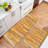 Orange Textured Stripe, 2 Pcs Non Slip Kitchen Mats