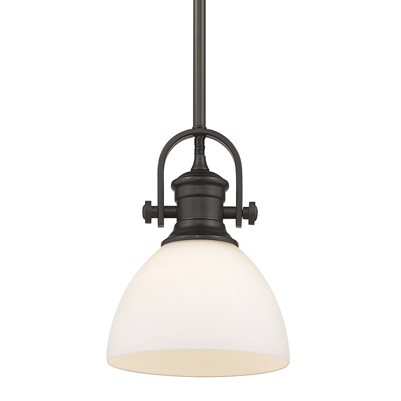 Bales 1 - Light Shaded Pendant, Opal Glass, Rubbed Bronze