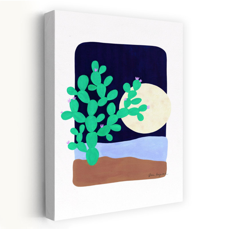 Cactus du désert au clair de lune, H 18 po x l 12 po